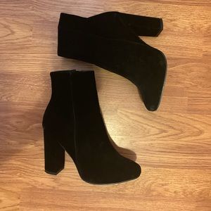 Black heeled booties